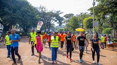 People participated in various events, from bicycle races to walkathons, while street artists turned empty roads into colorful canvases.