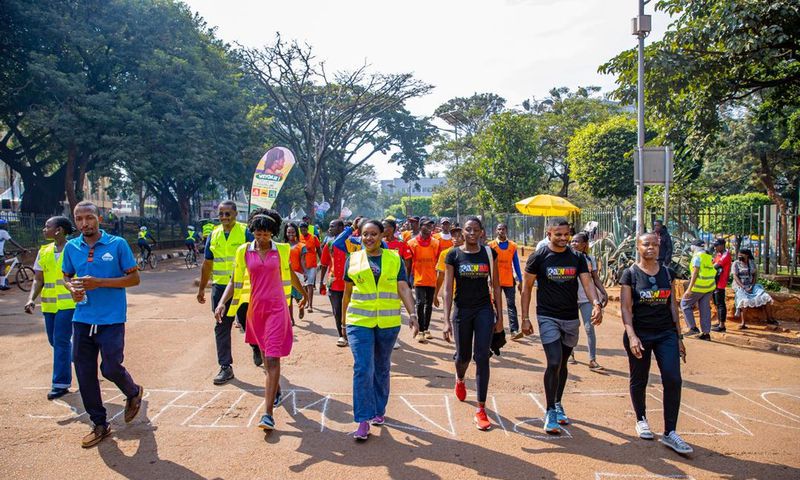 People participated in various events, from bicycle races to walkathons, while street artists turned empty roads into colorful canvases.