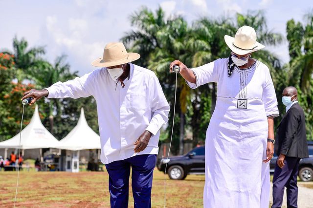 Museveni and First Lady Janet annointing Eastern Uganda