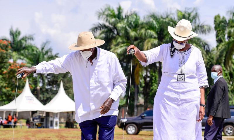 Museveni and First Lady Janet annointing Eastern Uganda