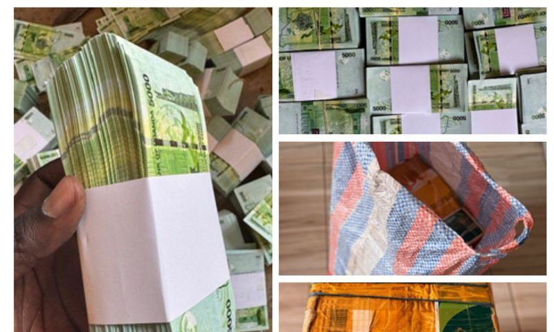 The fake money intercepted by URA