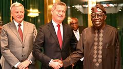 President Bola Tinubu receives Chief Executive Officer of Coca-Cola Hellenic Bottling Company, Mr Zoran Bogdanovic and President, Coca-Cola Company, Mr John Murphy, at Presidential Villa Abuja on Thursday [Presidency]
