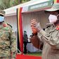 President Yoweri Museveni and Gen Muhoozi Kainerugaba at the Defense Expo in Kampala on Tuesday