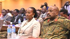 Gen Muhoozi Kainerugaba and wife, Charlotte, during the event