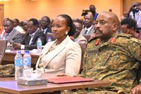 Gen Muhoozi Kainerugaba and wife, Charlotte, during the event