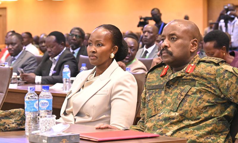 Gen Muhoozi Kainerugaba and wife, Charlotte, during the event