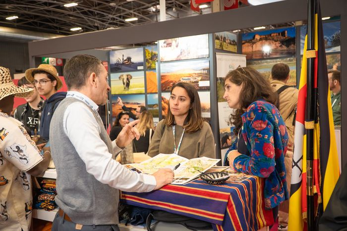 Tourist learming about Uganda