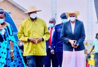 Museveni and First Lady Janet at the function