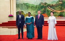 Vice President Jessica Alupo poses with President Xi and First Lady Peng Liyuan. She represented President Museveni at the summit