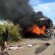 The bus was reportedly set ablaze during the ambush