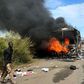 The bus was reportedly set ablaze during the ambush