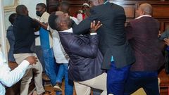 A fist fight broke out among Councillors at City Hall on Tuesday (Nbs photos)