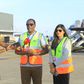 Elvis Ssekyanzi, the Executive Director of GM Tumpeco and Jyoti Puri, General Manager of ABC Limited addressing the press at Entebbe Airport