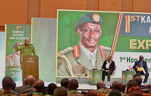 Chief of Defence Forces (CDF), Gen Muhoozi Kainerugaba, speaking at the event