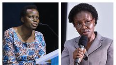 Dr Kedrace Turyagyenda is the new Education Ministry PS replacing Kate Lamaro (R)