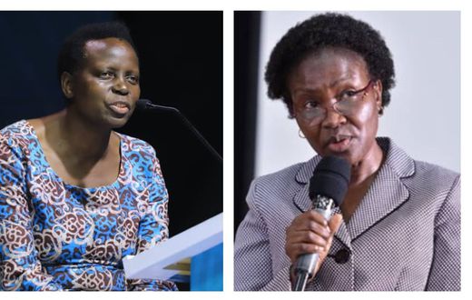 Dr Kedrace Turyagyenda is the new Education Ministry PS replacing Kate Lamaro (R)