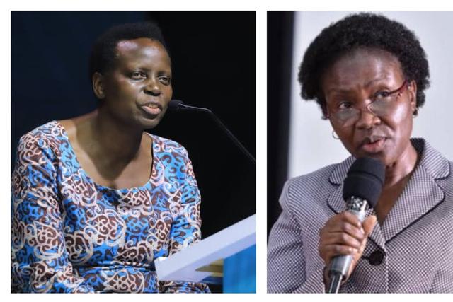 Dr Kedrace Turyagyenda is the new Education Ministry PS replacing Kate Lamaro (R)