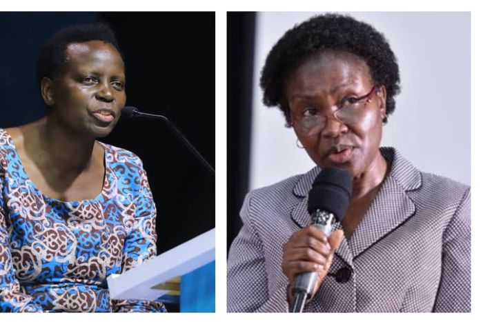 Dr Kedrace Turyagyenda is the new Education Ministry PS replacing Kate Lamaro (R)