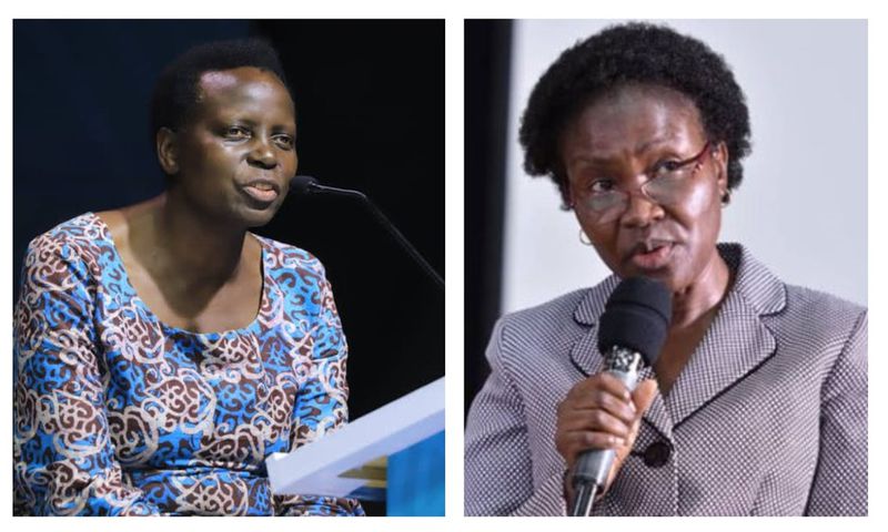 Dr Kedrace Turyagyenda is the new Education Ministry PS replacing Kate Lamaro (R)