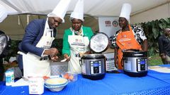 Minister Ruth Nankabirwa (C) launched the clean cooking programme this week