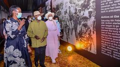 President Yoweri Museveni touring the musium last on his birthday