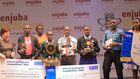 Amollo Jonathan (c) was crowned winner of the 13th annual Enjuba National Spelling Bee
