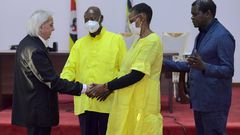 Pastor Benny Hinn prays for President Museveni and his wife Janet