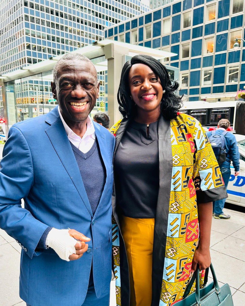 Dr Kizza Besigye poses with Dr Margaret Mutumba after his surgery