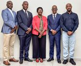 The new board (L-R) Adris Kamuli, Joseph Lubaale, Annette Sebba, Marx Rukundo and Michael Kafeero