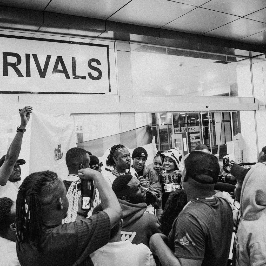 Maro on arrival at Entebbe International Airport