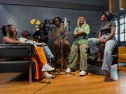 Singers  Azawi, Vinka, Winnie Nwagi, Levixone, Zafaran and Elijah Kitaka in studio