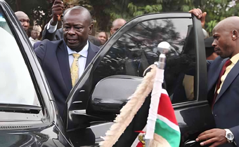 Deputy President Rigathi Gachagua boarding his official car