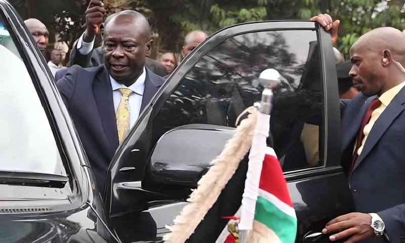 Deputy President Rigathi Gachagua boarding his official car