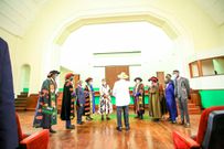 Museveni tours the refurbished Makerere Main Hall