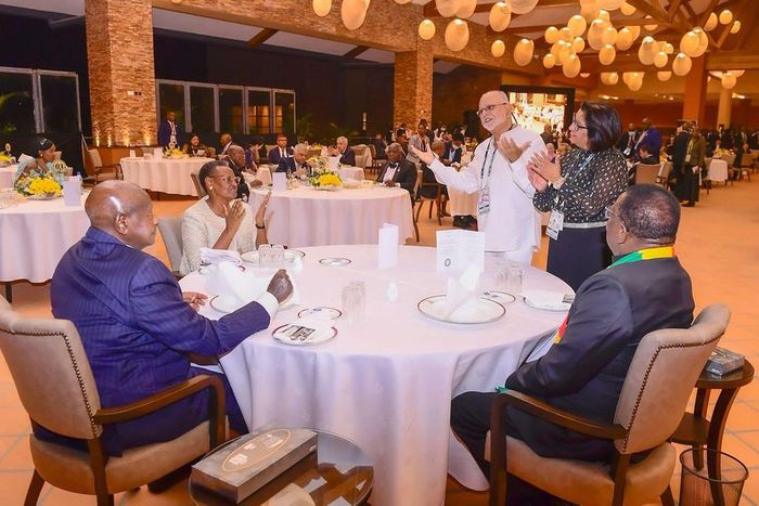 Sudhir and his wife Jyotsna meeting President Museveni in Munyonyo