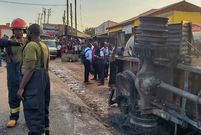 The fuel truck which caught fire