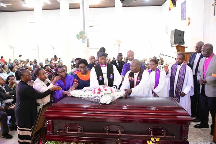 Archbishop Stephen Kaziimba Mugalu lays his wreath
