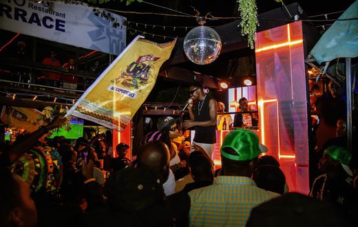 Ray-G performing at the pre-Bell Obafest experience at Soho Terrace Bar in Mbarara last Sunday