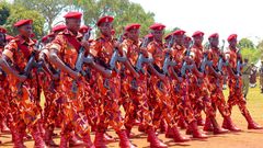 Uganda Prisons officers on parade