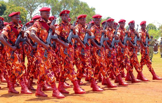 Uganda Prisons officers on parade