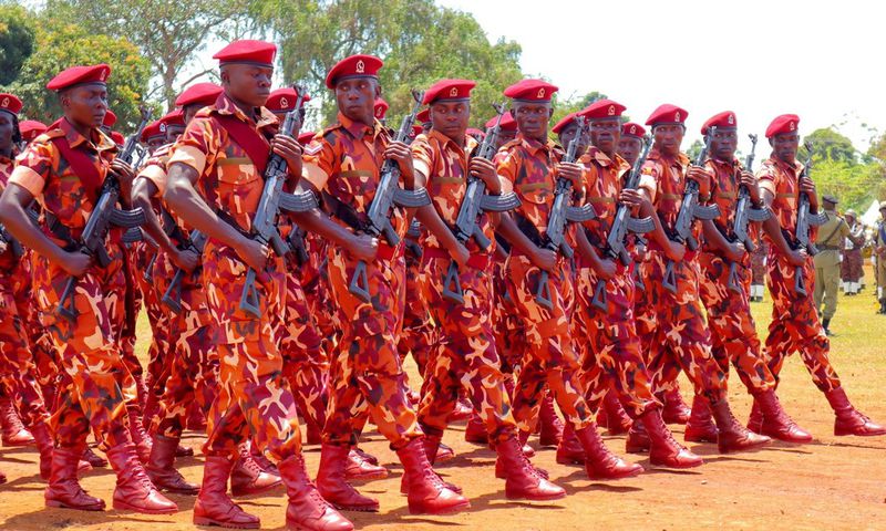 Uganda Prisons officers on parade
