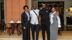 Eddy Kenzo and Minister Nyamutoro pose with Rema Namakula, her husband Dr Hamza Ssebunnya