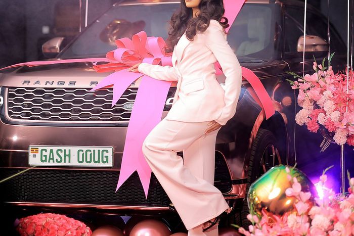 Sheilah Gashumba unveiled her Ranger Rover Velar on Saturday, October 19.