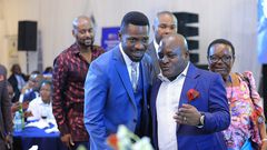 Bobi Wine on arrival at the fundraiser