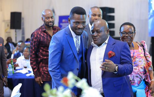 Bobi Wine on arrival at the fundraiser