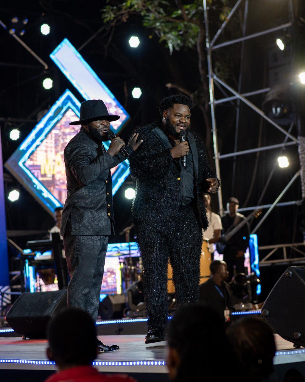 Madrat and Chiko on stage at the show