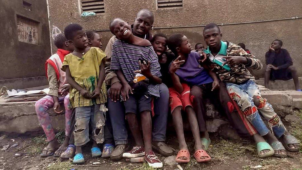 Bashir Musaazi with David Lene and his friends