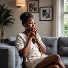 An mage of a lady biting her nails (Source - Hotpot.ai)