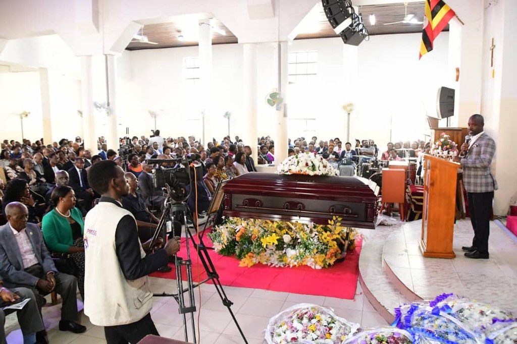 Tayebwa speaks at the funeral service