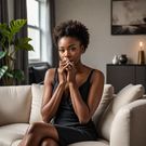 An mage of a lady biting her nails (Source - Hotpot.ai)